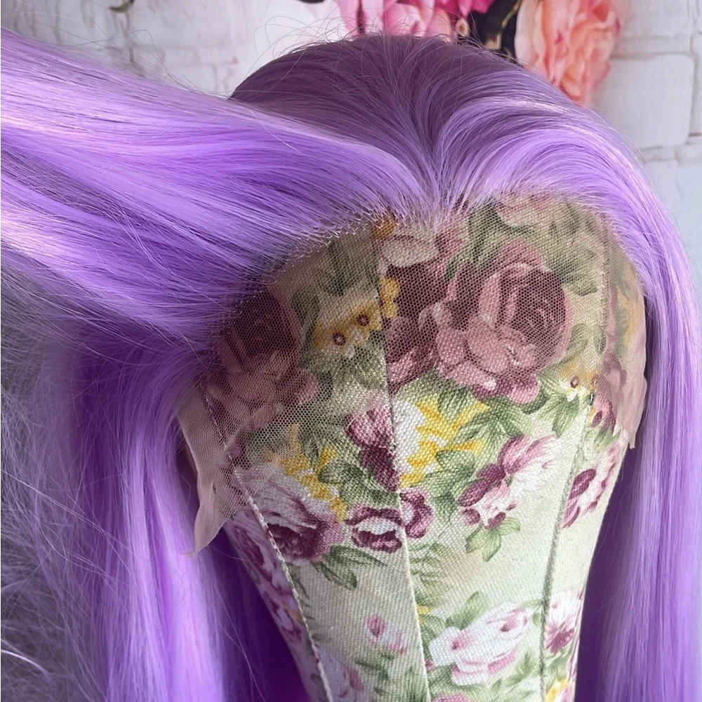 - 💫 24” LIGHT PURPLE Natural STRAIGHT LACE FRONT WIG💫 *NEW*